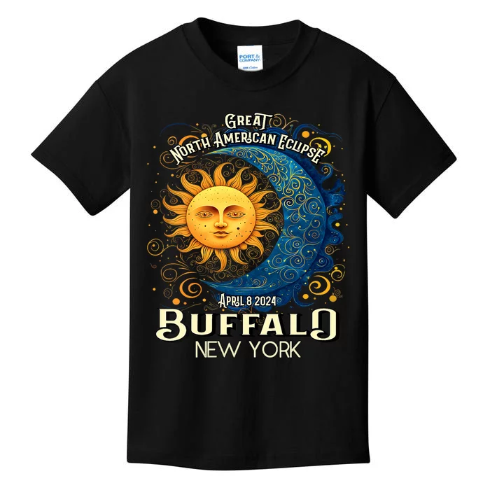 Buffalo New York 2024 Total Solar Eclipse April 8 Souvenir Kids T-Shirt