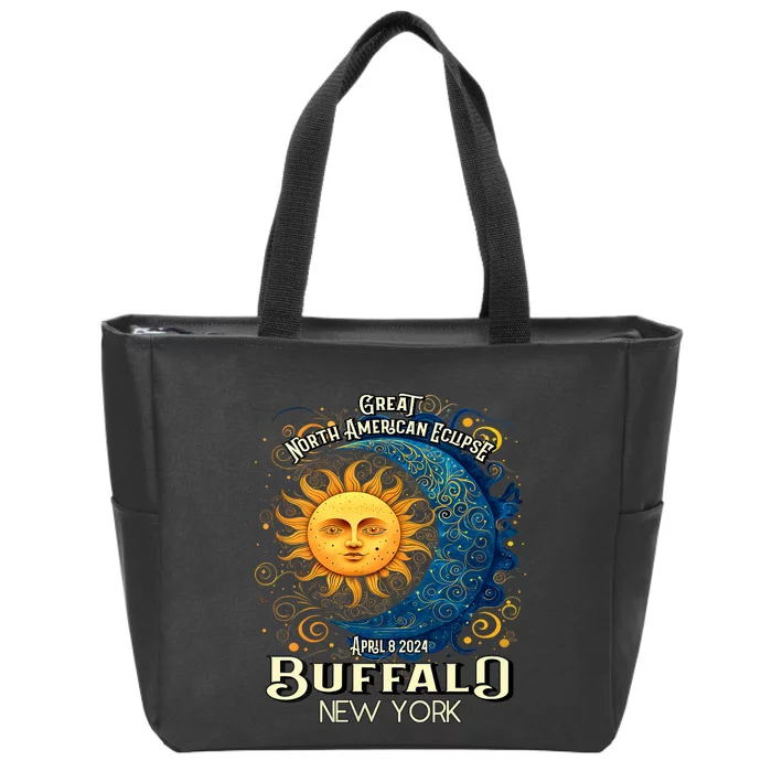 Buffalo New York 2024 Total Solar Eclipse April 8 Souvenir Zip Tote Bag