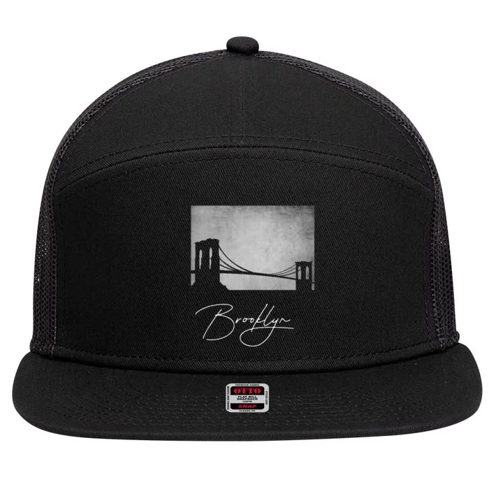 Brooklyn New York City 7 Panel Mesh Trucker Snapback Hat