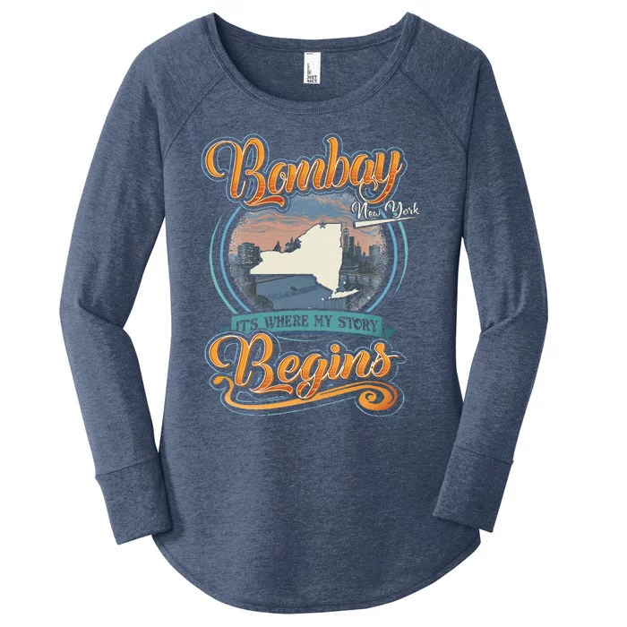 Bombay New York Hometown My Story Begins Women's Perfect Tri Tunic Long Sleeve Shirt