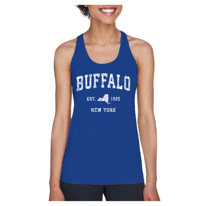 Buffalo New York Ny Vintage Athletic Sports Women's Racerback Tank