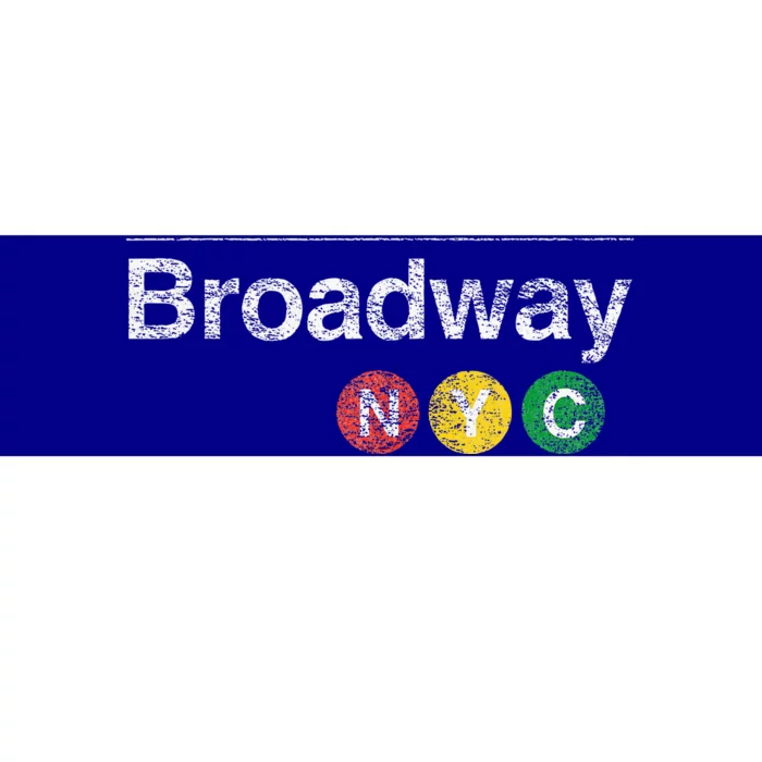 BROADWAY New York NYC Worn Design Bumper Sticker