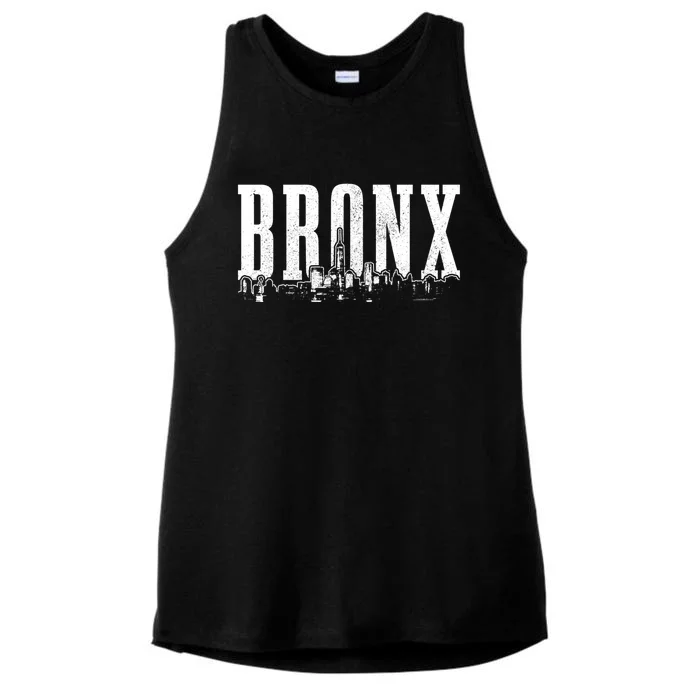 Bronx New York City Skyline Nyc Vintage Ny Cute Gift Ladies Tri-Blend Wicking Tank