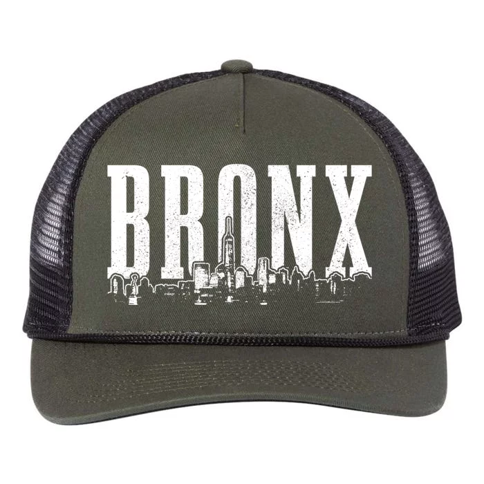 Bronx New York City Skyline Nyc Vintage Ny Cute Gift Retro Rope Trucker Hat Cap