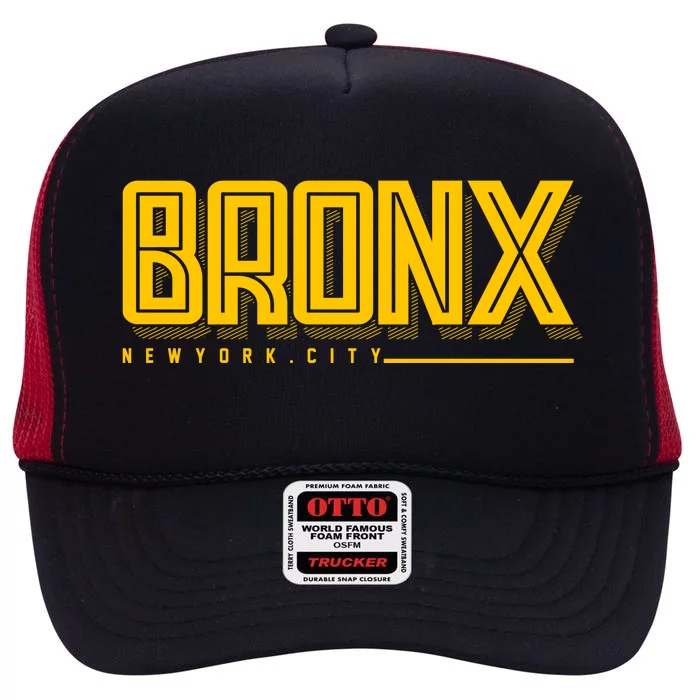 Bronx New York City Logo High Crown Mesh Trucker Hat