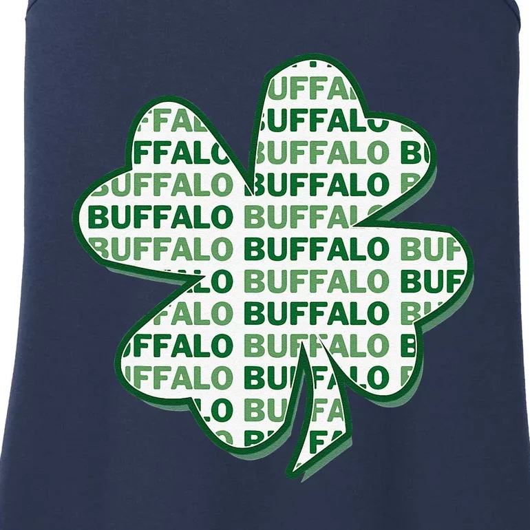 Buffalo New York St Patrick's Day 4 Leaf Clover Ladies Essential Tank