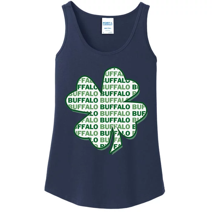 Buffalo New York St Patrick's Day 4 Leaf Clover Ladies Essential Tank