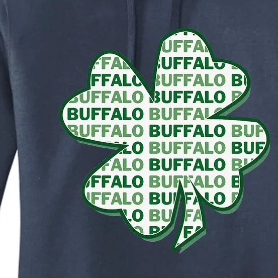 Buffalo New York St Patrick's Day 4 Leaf Clover Women's Pullover Hoodie