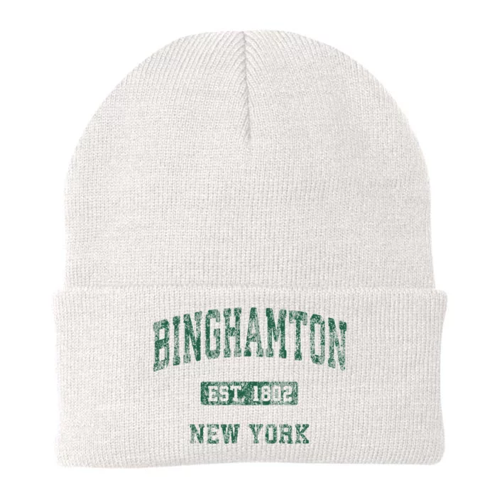 Binghamton New York Ny Vintage Athletic Knit Cap Winter Beanie