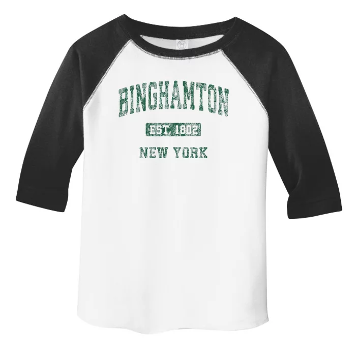 Binghamton New York Ny Vintage Athletic Toddler Fine Jersey T-Shirt