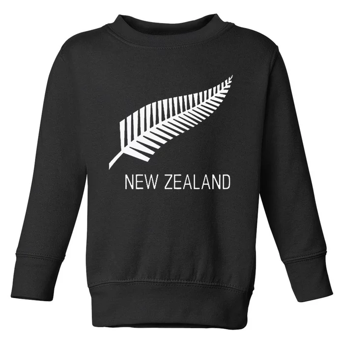 Black New Zealand Fern S Black Proud Kiwi Nz Rugby Toddler Sweatshirt