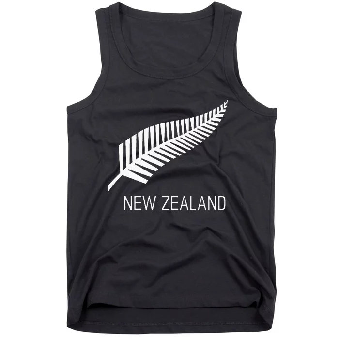 Black New Zealand Fern S Black Proud Kiwi Nz Rugby Tank Top