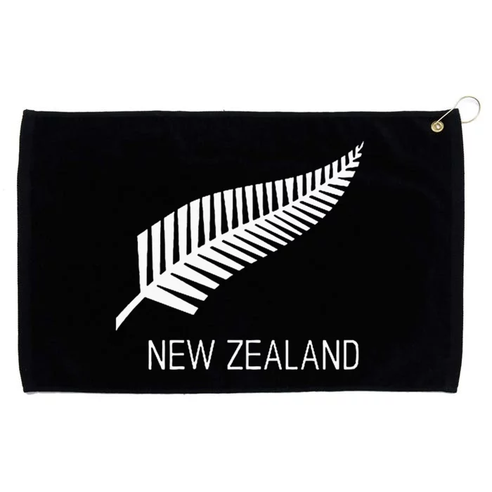 Black New Zealand Fern S Black Proud Kiwi Nz Rugby Grommeted Golf Towel