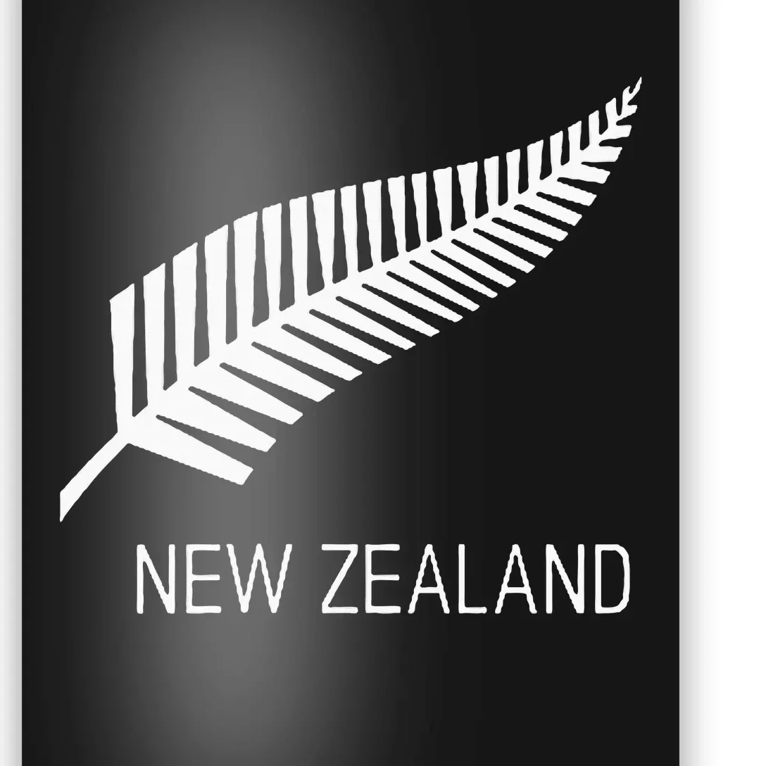 Black New Zealand Fern Black Proud Kiwi Nz Rugby Poster