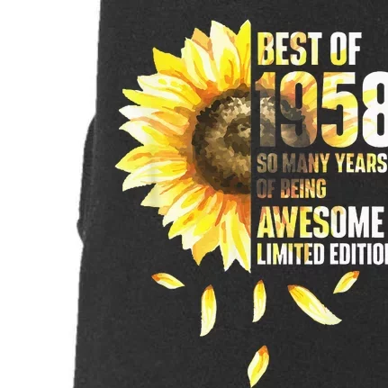 Best Of 1958 Sunflower Year Of Birth Birthday Doggie 3-End Fleece Hoodie