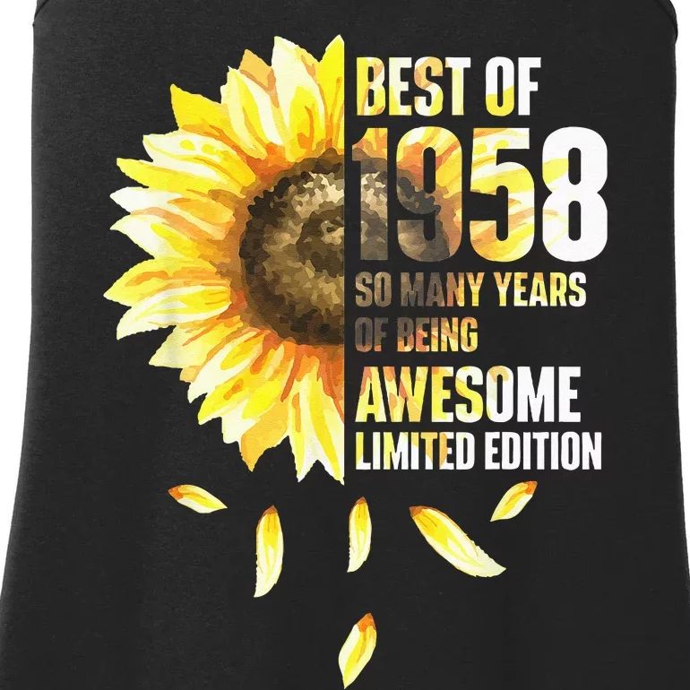 Best Of 1958 Sunflower Year Of Birth Birthday Ladies Essential Tank