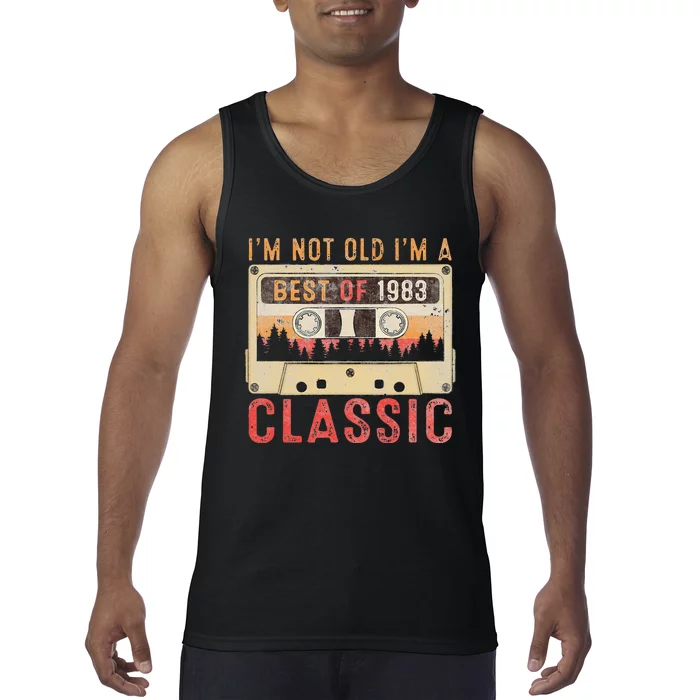 Best Of 1983 40th Birthday Cassette Tape 40 Year Old Gift Tank Top