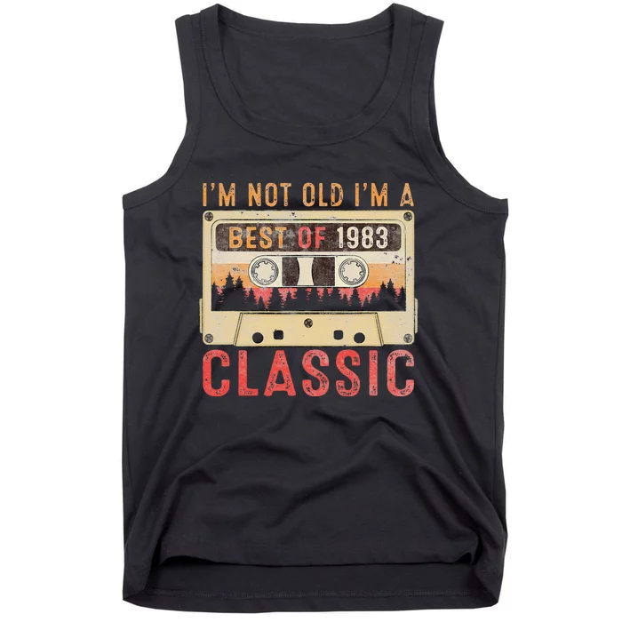 Best Of 1983 40th Birthday Cassette Tape 40 Year Old Gift Tank Top