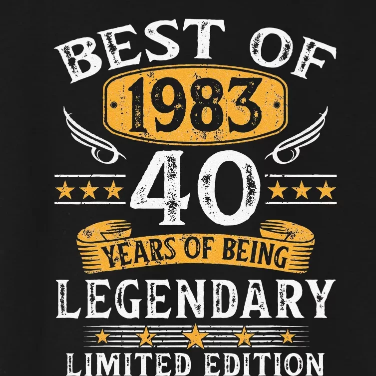 Best Of 1983 Limited Edition 40 Year Old 40th Birthday Gifts Women's Crop Top Tee