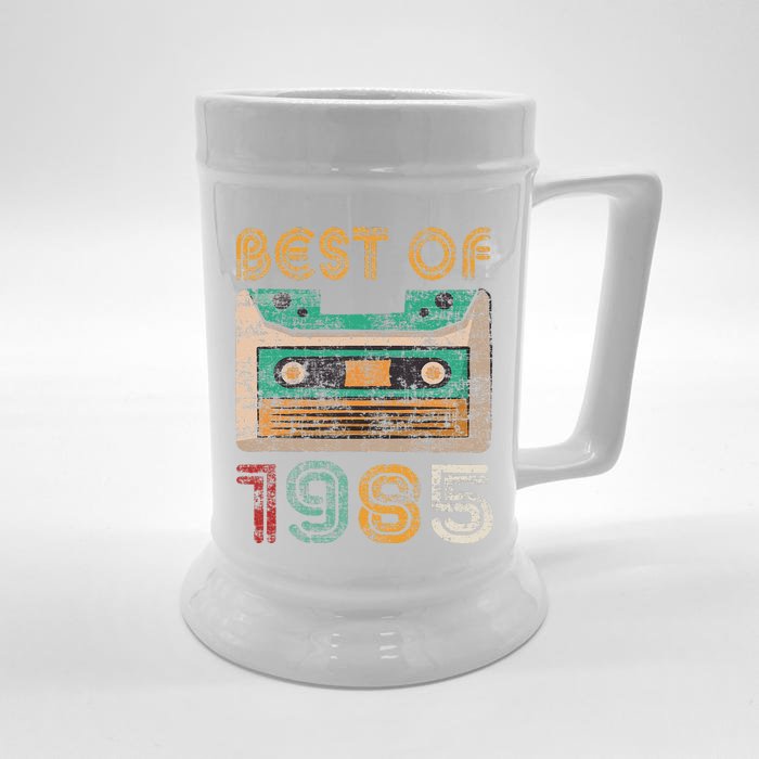 Best Of 1985 Funny Retro Tape Vintage 38th Birthday Front & Back Beer Stein