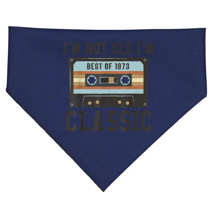 Best Of 1973 50th Birthday Gifts Men BDay 50 Birthday USA-Made Doggie Bandana