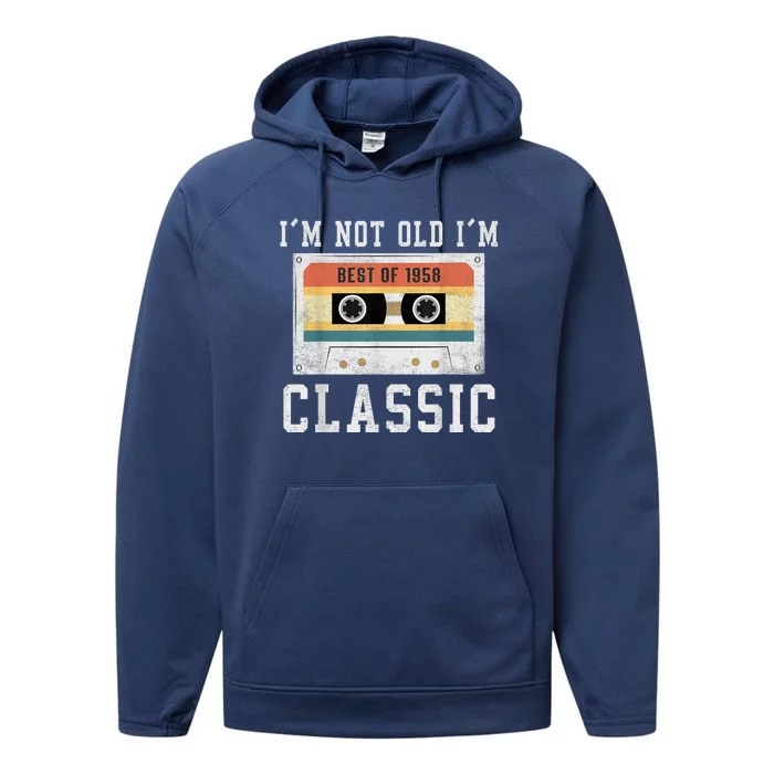 Best of 1958 65 Year Old Gifts  BDay 65th Birthday 1958 Performance Fleece Hoodie