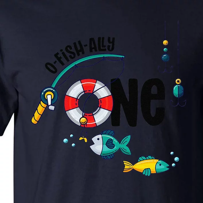 Big One 1YearOld Fishing Birthday Party Outfit Tall T-Shirt