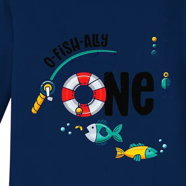 Big One 1YearOld Fishing Birthday Party Outfit Baby Long Sleeve Bodysuit