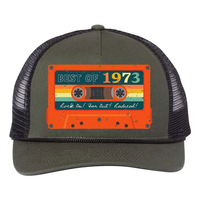 Best Of 1973 Vintage Cassette Tape 50th Birthday Retro Rope Trucker Hat Cap