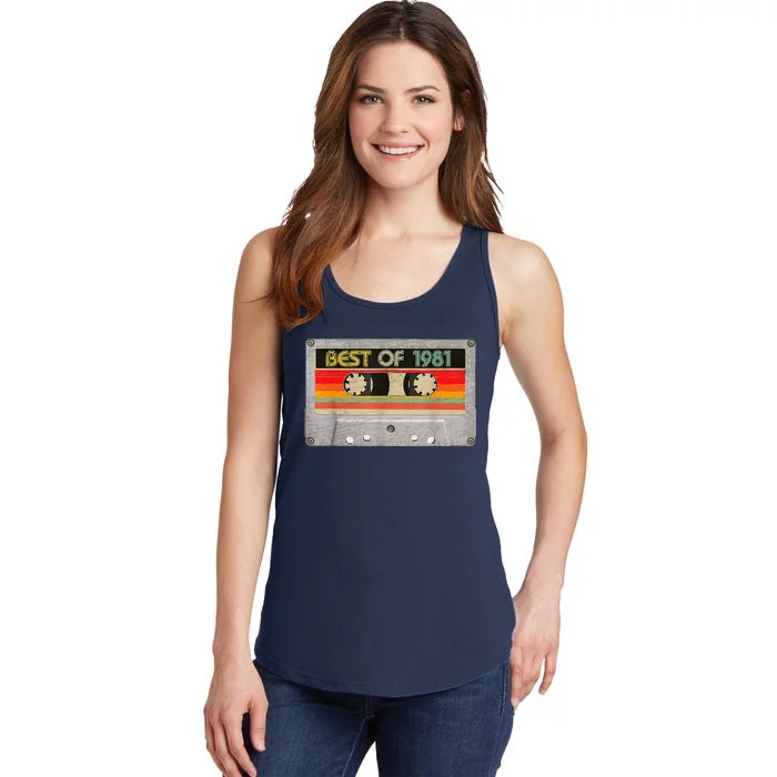 Best Of 1981 42th Birthday Gifts Cassette Tape Vintage Ladies Essential Tank