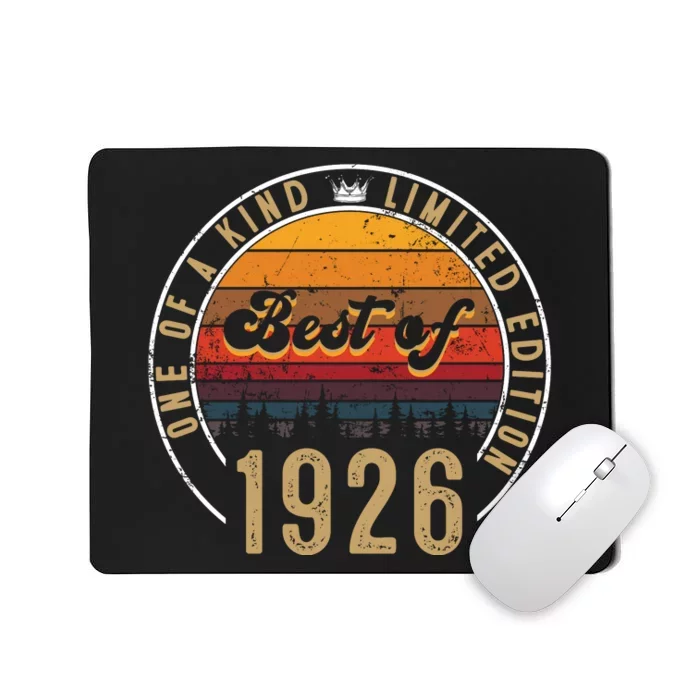 Best Of 1926 Birthday Gift 96 Years Old Mousepad