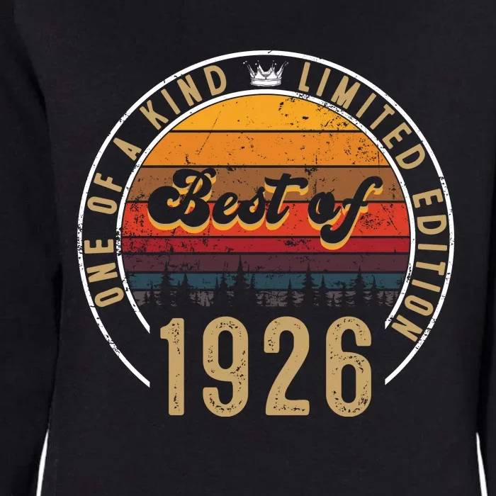 Best Of 1926 Birthday Gift 96 Years Old Womens California Wash Sweatshirt