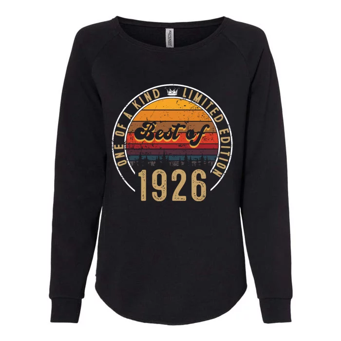 Best Of 1926 Birthday Gift 96 Years Old Womens California Wash Sweatshirt