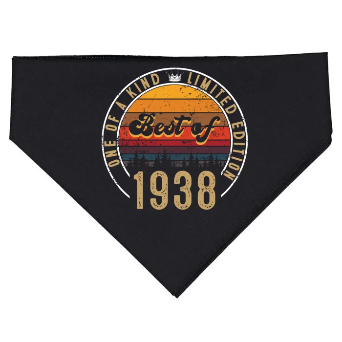 Best Of 1938 Birthday Gift 84 Years Old USA-Made Doggie Bandana