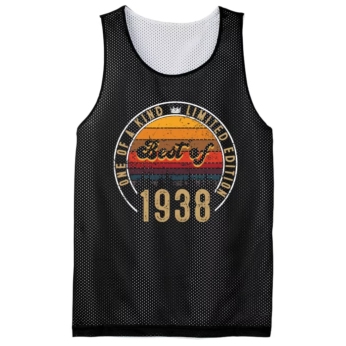 Best Of 1938 Birthday Gift 84 Years Old Mesh Reversible Basketball Jersey Tank