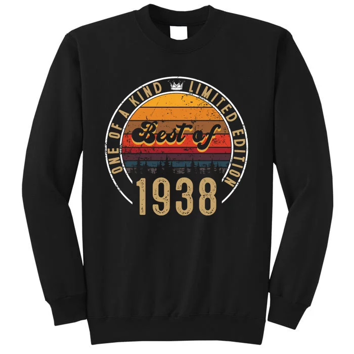 Best Of 1938 Birthday Gift 84 Years Old Tall Sweatshirt