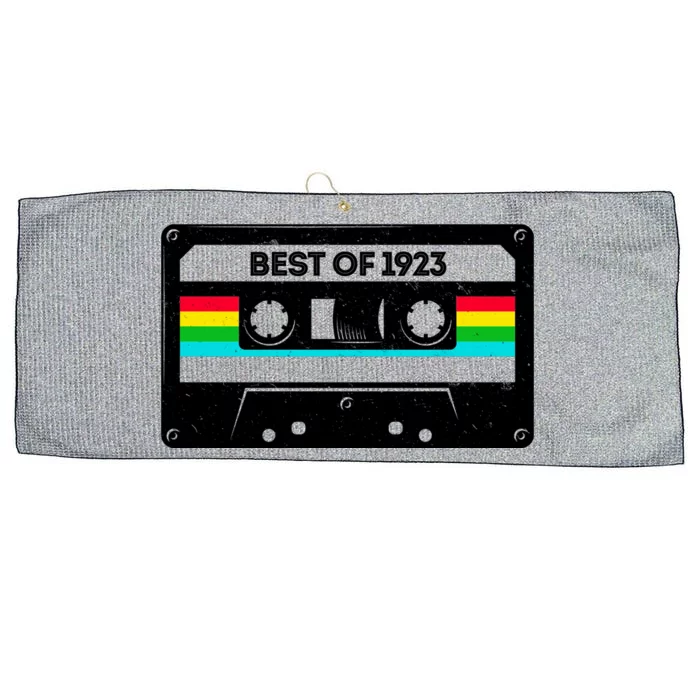 Best Of 1923 Retro 100th Birthday Mixtape Large Microfiber Waffle Golf Towel