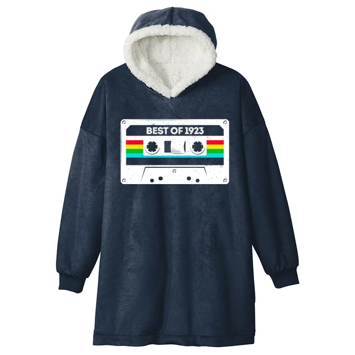 Best Of 1923 Retro 100th Birthday Mixtape Hooded Wearable Blanket