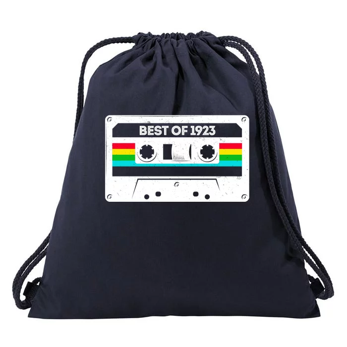 Best Of 1923 Retro 100th Birthday Mixtape Drawstring Bag