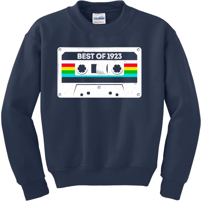 Best Of 1923 Retro 100th Birthday Mixtape Kids Sweatshirt