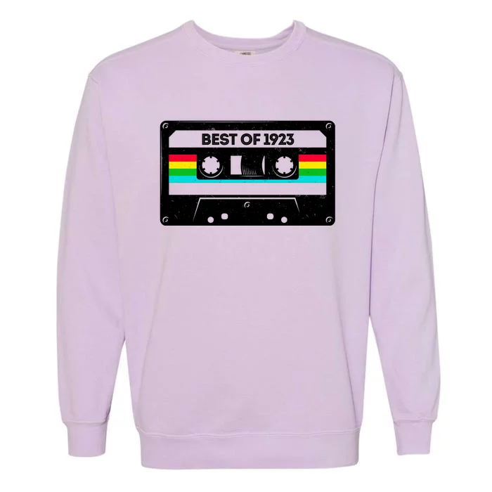 Best Of 1923 Retro 100th Birthday Mixtape Garment-Dyed Sweatshirt