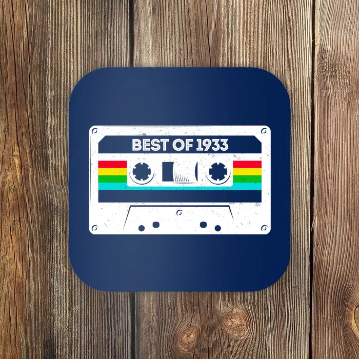 Best Of 1933 Retro 90th Birthday Mixtape Coaster