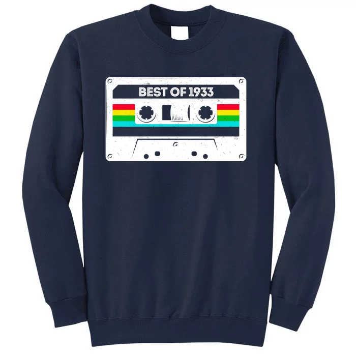 Best Of 1933 Retro 90th Birthday Mixtape Tall Sweatshirt