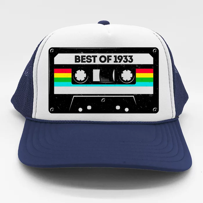 Best Of 1933 Retro 90th Birthday Mixtape Trucker Hat