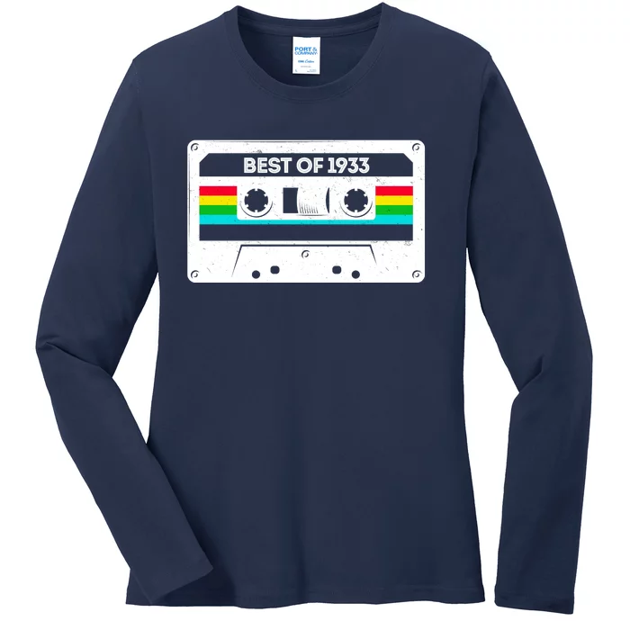 Best Of 1933 Retro 90th Birthday Mixtape Ladies Long Sleeve Shirt