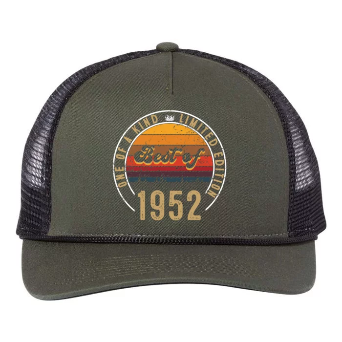 Best Of 1952 Birthday Gift 70 Years Old Retro Rope Trucker Hat Cap