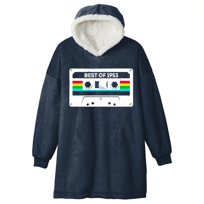 Best Of 1953 Retro 70th Birthday Mixtape Hooded Wearable Blanket