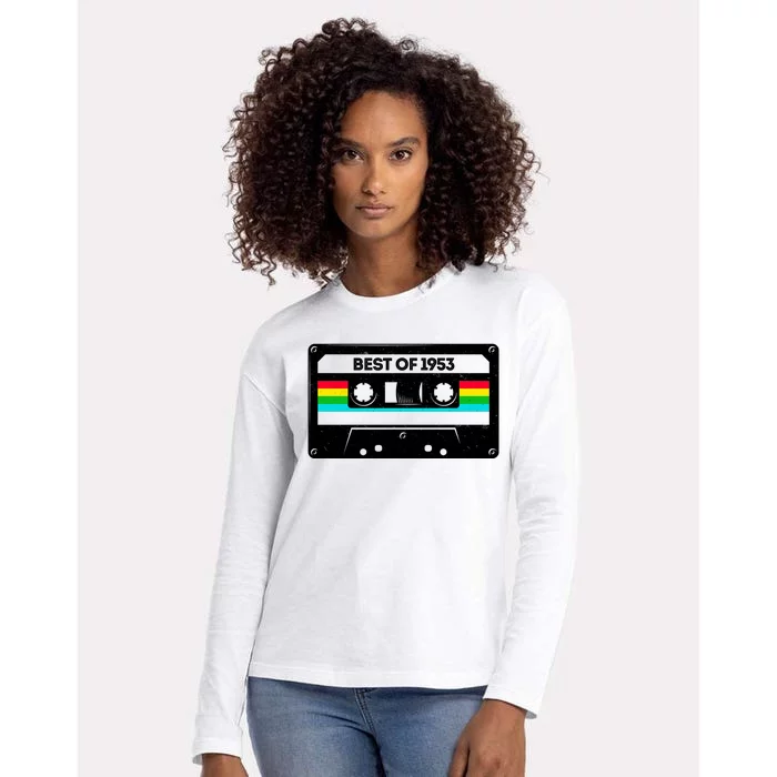 Best Of 1953 Retro 70th Birthday Mixtape Womens Cotton Relaxed Long Sleeve T-Shirt