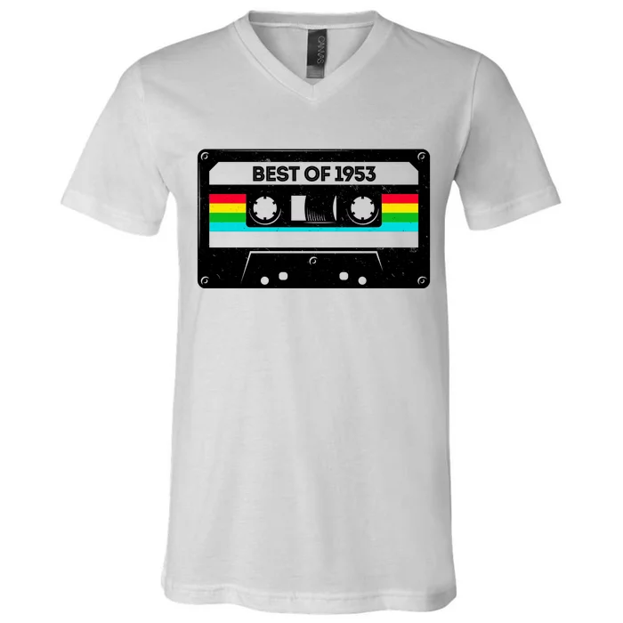 Best Of 1953 Retro 70th Birthday Mixtape V-Neck T-Shirt