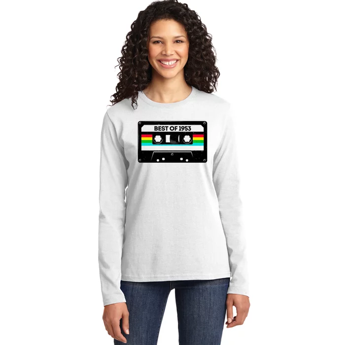 Best Of 1953 Retro 70th Birthday Mixtape Ladies Long Sleeve Shirt